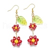 Electroplate Glass Dangle Earrings EJEW-TA00652-02-2