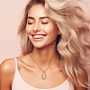 FIBLOOM 1Pc Stainless Steel Teardrop Pendant Necklaces NJEW-FI0001-61G-6