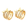 Brass Micro Pave Clear Cubic Zirconia Cuff Earrings EJEW-F370-34G-3