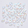 Transparent Spray Painted Glass Charms GLAA-R211-07-B01-1