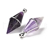 Natural & Synthetic Mixed Gemstone Pointed Pendants G-F763-04P-3