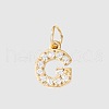 Stainless Steel Cubic Zirconia Pendants with Jump Rings FIND-PW0024-08G-1