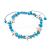 Synthetic Turquoise Beads with Natural Magnesite Anklet for Women AJEW-AN00576-01-1
