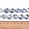 Electroplate Transparent Glass Beads Strands EGLA-N017-02E-4
