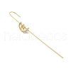 Brass Crystal Rhinestone Ear Wrap Crawler Hook Earrings for Women EJEW-C097-04G-05-2