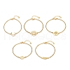201 Stainless Steel Link Bracelet with 304 Stainless Steel Box Chains for Women BJEW-JB08281-1