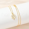 925 Sterling Silver Pave Clear Cubic Zirconia Clover Pendant Necklaces for Women NJEW-G168-01G-3