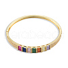 Colorful Cubic Zirconia Rectangle Hinged Bangle BJEW-N014-007-2