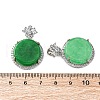 Dyed Natural Myanmar Jade Flower Flat Round Pendants KK-Q050-01A-3