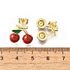 Brass Enamel Stud Earrings EJEW-G430-06A-G-5