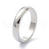 Non-Tarnish 4mm Polished Plain Dome Finger Ring for Girl Women RJEW-C012-06A-P-3