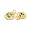 Brass Micro Pave Cubic Zirconia Charms KK-E068-VF087-3