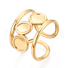 304 Stainless Steel Cuff Ring Components STAS-T066-65G-1