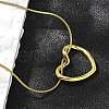 201 Stainless Steel Hollow Heart Pendant Snake Chain Necklaces for Women NJEW-B124-03G-4