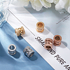 Unicraftale 6Pcs 3 Colors Stainless Steel Textured Beads STAS-UN0020-81-4