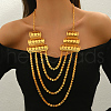 Exquisite Middle Eastern Style Flower Tassel Multi-layer Bib Necklaces for Women WE4351-1