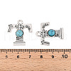 Synthetic Turquoise & Alloy Pendants PALLOY-H146-01AS-T-3