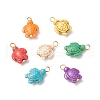 Dyed Synthetic Turquoise Pendants PALLOY-JF01906-02-1