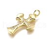 Brass Micro Pave Cubic Zirconia Pendants KK-Z100-38G-03-2