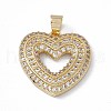 Rack Plating Brass Micro Pave Cubic Zirconia Pendants KK-G451-04G-1