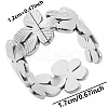 304 Stainless Steel Flower Patchwork Ring QE2937-1-1