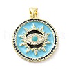 Real 18K Gold Plated Brass Clear Cubic Zirconia Pendants KK-A198-09G-03-1