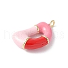 Brass Enamel Pendants KK-E093-03G-D-02-2