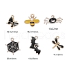 36Pcs 6 Style Light Gold Plated Alloy Pendants ENAM-ZZ0001-05-2