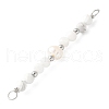 Faceted Round Natural Howlite & Rainbow Moonstone & Potato Natural Cultured Freshwater Pearl Beaded Connector Charms PALLOY-JF03532-04-3