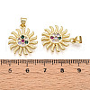 Brass Micro Pave Cubic Zirconia Pendants KK-D357-26G-3
