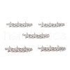 Brass Micro Pave Clear Cubic Zirconia Connector Charms KK-E068-VB074-4