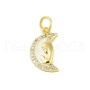 Brass Micro Pave Clear Cubic Zirconia Pendants KK-E111-46G-04-1