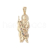 Brass Clear Cubic Zirconia Pendants KK-Z050-03G-07-1