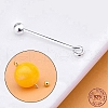 Rack Plating 925 Sterling Silver Screw On Eye Ball Pins STER-L044-02A-S-4