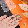 Beebeecraft 6Pcs 3 Colors  Brass Micro Pave CLear Cubic Zirconia Pendants ZIRC-BBC0002-95-3