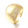 Brass Micro Pave Cubic Zirconia Open Cuff Rings for Women RJEW-K292-09G-4