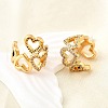 Brass Micro Pave Clear Cubic Zirconia Cuff Earrings EJEW-F370-31G-6