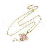 304 Stainless Steel Hot Pearl Enamel Constellation Planet Pendant Necklaces NJEW-D310-01C-G-2