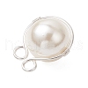 Shell Pearl Copper Wire Wrapped Round Pendants PALLOY-JF03607-02-5