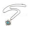 Alloy Skull with Plastic Dragon Eye Pendant Necklace NJEW-B084-01A-2