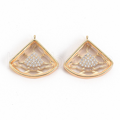 Brass Micro Pave Cubic Zirconia Pendants KK-S356-296-NF-1