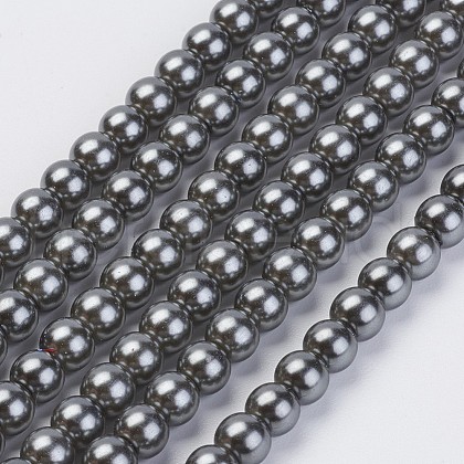 Eco-Friendly Glass Pearl Beads Strands HY-A008-8mm-RB053-1