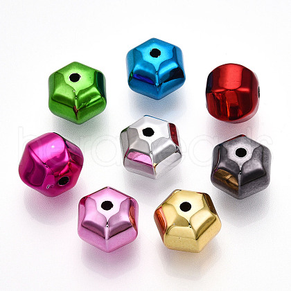 UV Plating Opaque Acrylic Beads X-PACR-T017-03-1