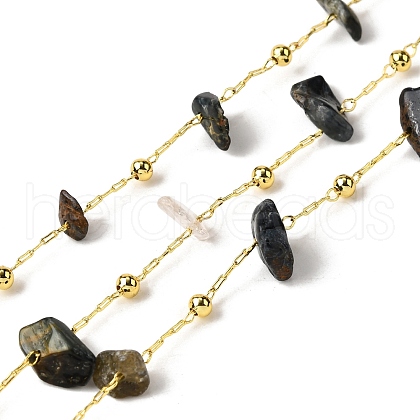 Handmade Natural Rutilated Quartz Chip Beaded Chains CHC-F020-09G-18-1