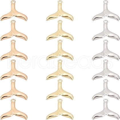 SUPERFINDINGS 18Pcs 3 Colors Brass Charms KK-FH0002-40-1