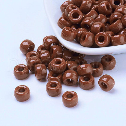 Opaque Acrylic European Beads PL338-76-1