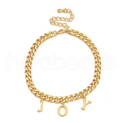 Brass Charm Bracelets for Women BJEW-U008-19G-01-1