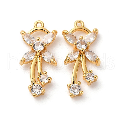 Brass Micro Pave Cubic Zirconia Pendants KK-F898-05G-1