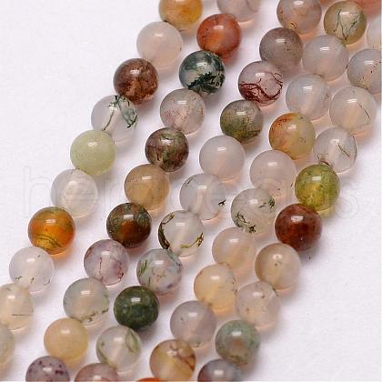 Natural Indian Agate Bead Strands G-K146-62-3mm-1