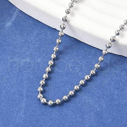 Tarnish Resistant Classic Plain 304 Stainless Steel Mens Womens Ball Chain Necklaces STAS-M174-007-1